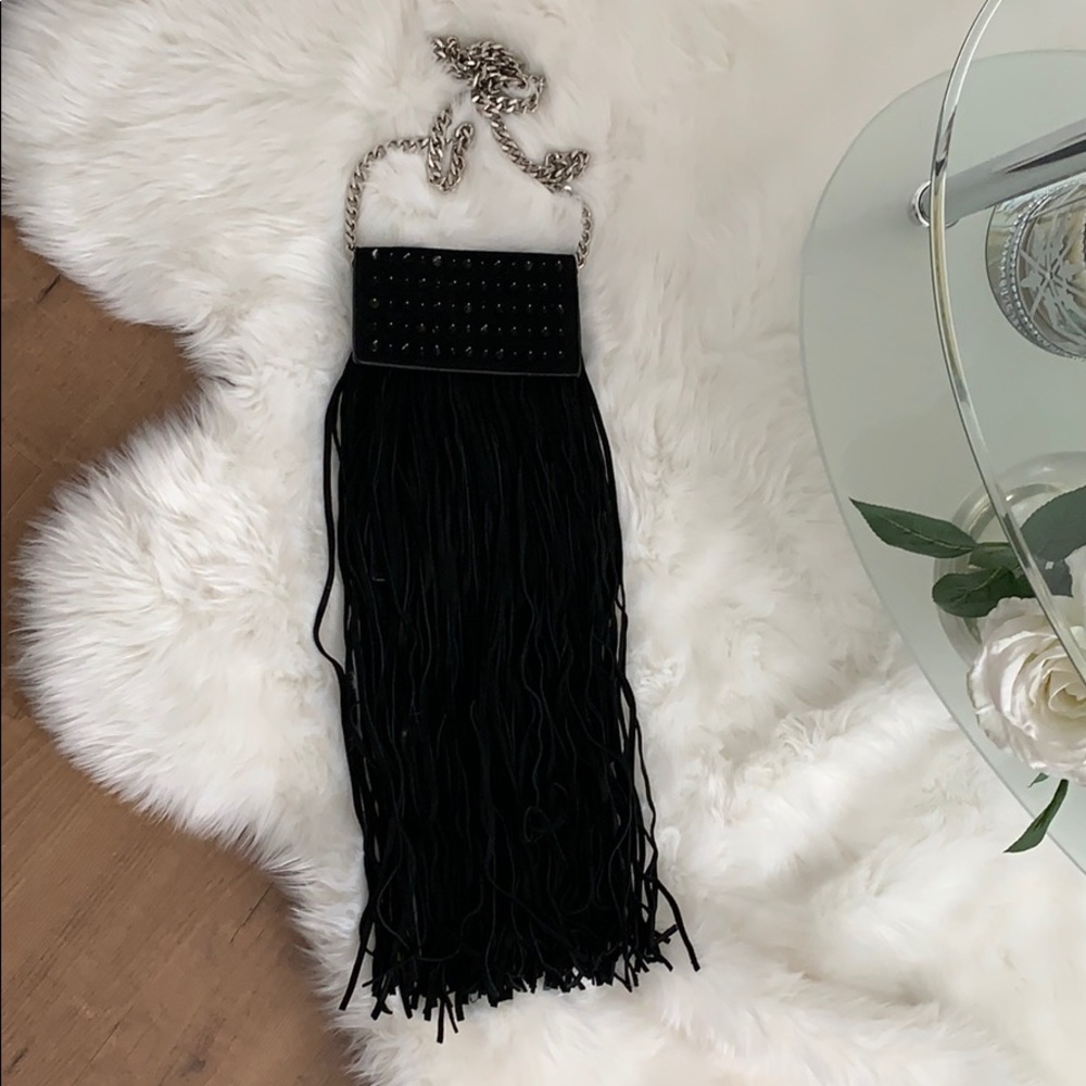 Zara spike fringe purse